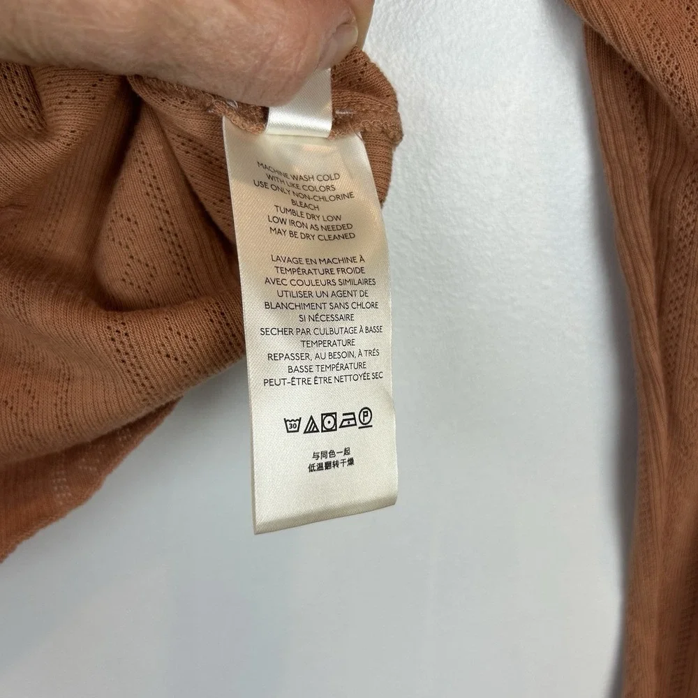 Free People Snap Top Womens Small Cropped Mini Snap Terra Cotta Y2K 80s 90s